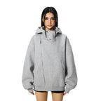 Damen Kapuzenpullover mit asymmetrischem Reißverschluss und komfortabler Passform