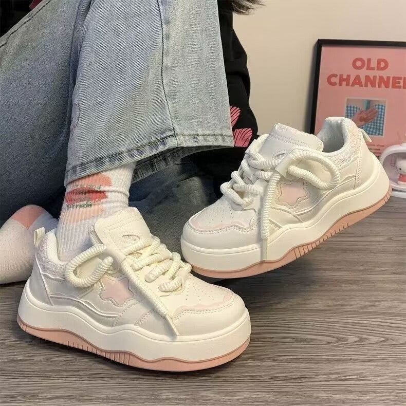 Damen modische Plattform Sneakers mit Sternapplikation R&B