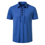 Herren Poloshirt mit modernem Schnürdesign und hochwertiger Baumwollqualität