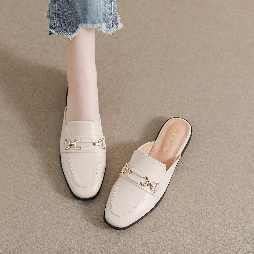 Damen elegante Mules mit modischem Kettendetail R&B