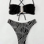 Damen Bikini mit elegantem Schnitt und modernem Muster R&B