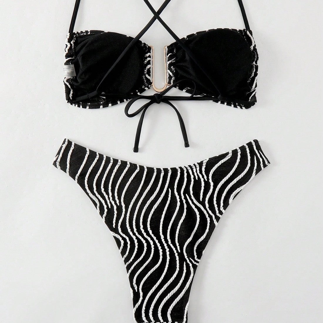 Damen Bikini mit elegantem Schnitt und modernem Muster R&B