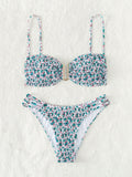 Damen Bikini mit geschnürten Seiten und modischem Rüschendesign R&B