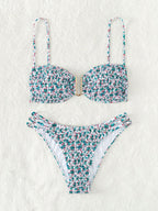Damen Bikini mit geschnürten Seiten und modischem Rüschendesign R&B