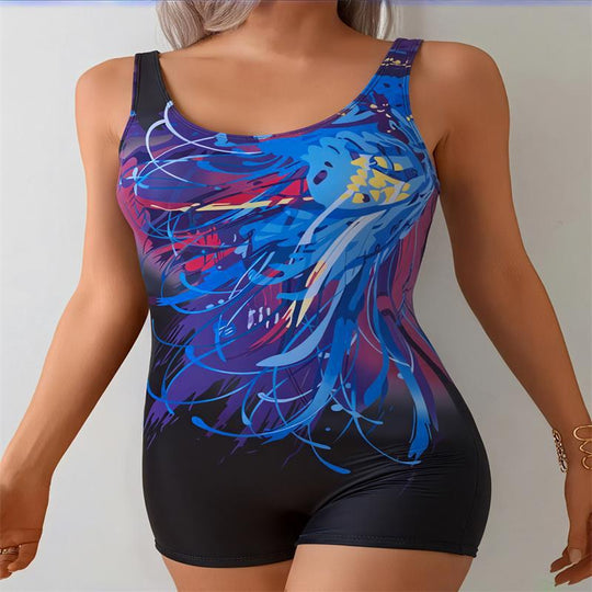 Damen Einteiler Badeanzug mit modernem Grafikdesign und elegantem Schnitt R&B