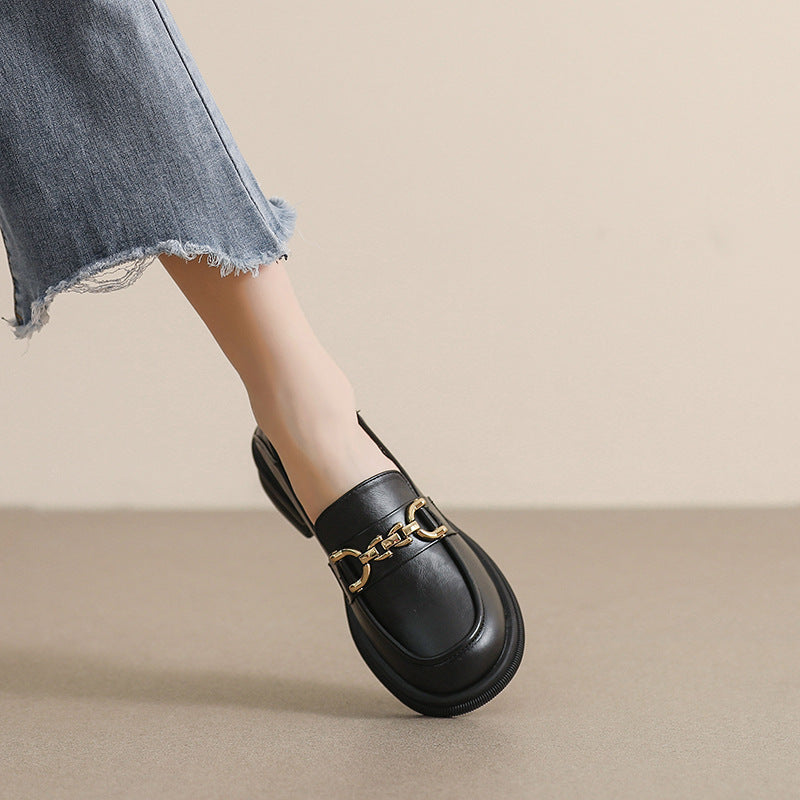 Damen Mokassin-Slipper mit elegantem Schnallenakzent und komfortabler Sohle