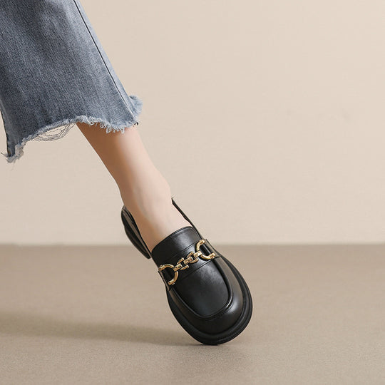 Damen Mokassin-Slipper mit elegantem Schnallenakzent und komfortabler Sohle R&B