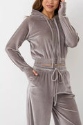 R&B | Minimalismus Fleece Kapuzenpullover und Jogginghose Zweiteiler Satz