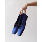 Damen Elegante Schnür-Ballerinas aus satinierter Textiloberfläche R&B