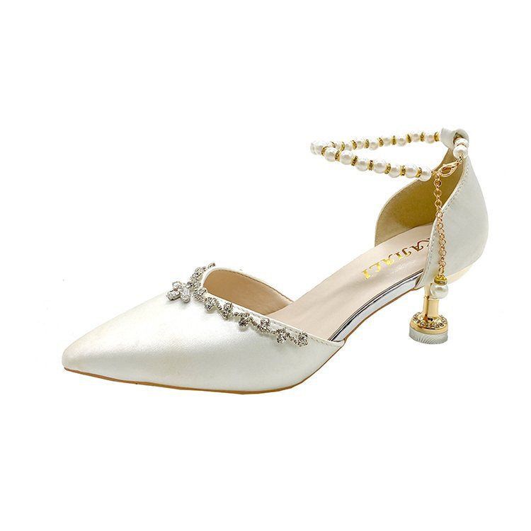 Damen elegante spitze Pumps mit Schmuckakzenten R&B