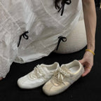 Damen Mode Sneaker mit luxuriösem Perlenakzent R&B