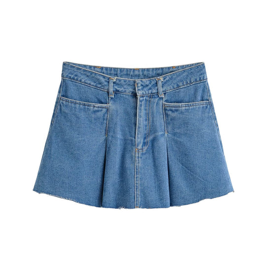 Damen Jeansrock mit lässigem A-Linien-Schnitt und dezenten Falten R&B