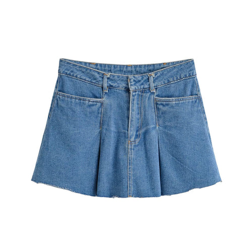 Damen Jeansrock mit lässigem A-Linien-Schnitt und dezenten Falten R&B
