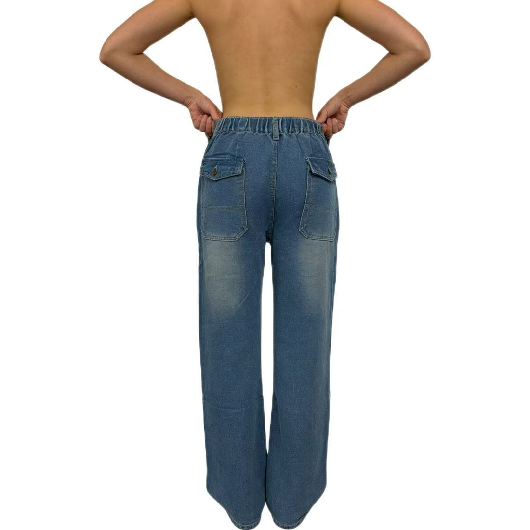 Damen High-Waist Jeans im Vintage-Stil R&B