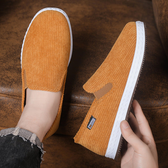 Damen Bequeme Cord-Slipper mit elastischem Einstieg R&B