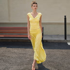 Damen Maxikleid mit raffiniertem Rüschendesign und taillierter Passform R&B