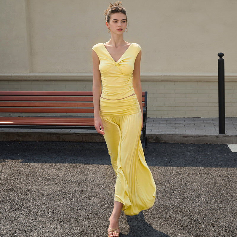Damen Maxikleid mit raffiniertem Rüschendesign und taillierter Passform R&B