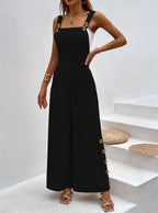 Damen Jumpsuit mit modernen Details und dekorativen Knöpfen R&B