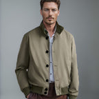 Herren stylische und praktische Bomberjacke mit elastischem Bund und Knopfleiste R&B