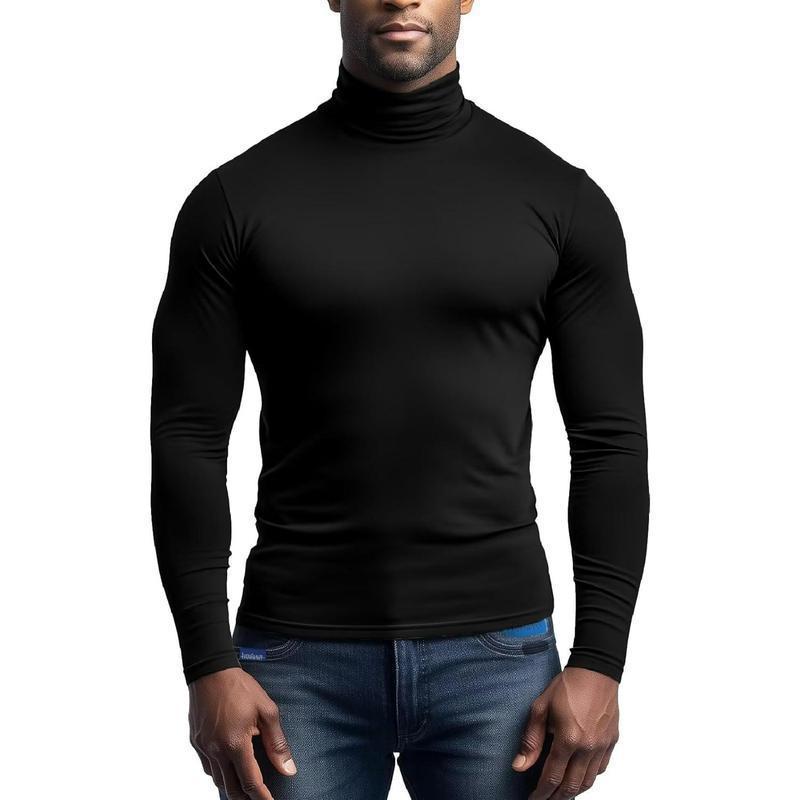Herren atmungsaktives Rollkragen-T-Shirt aus weichem Jersey R&B