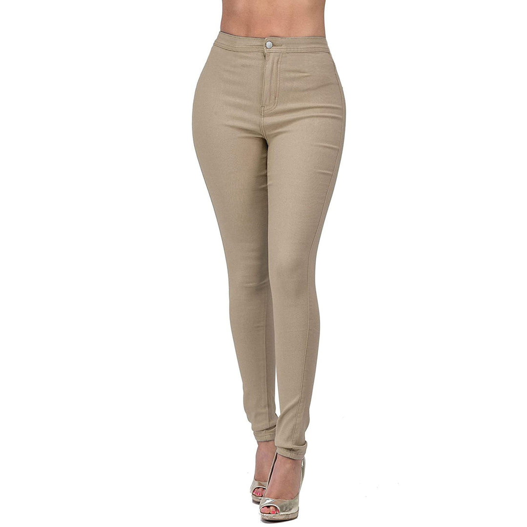 Damen Hoch geschnittene Skinny Jeans mit elastischem Stretch R&B
