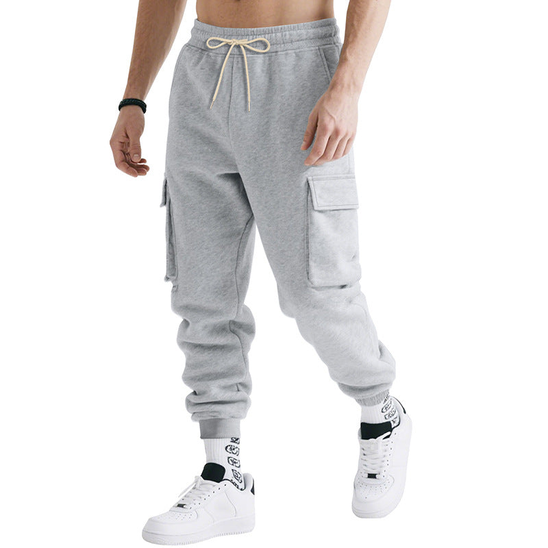 Herren Cargo-Jogginghose mit seitlichen Reißverschlusstaschen und elastischem Bund R&B