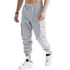 Herren nan multifunktionale leistungsstarke Jogginghose mit großzügigen Klappfächern elastischem Tunnelzug und konischem Beinabschluss R&B