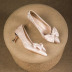 Damen elegante Pumps mit dekorativem Schleifenakzent