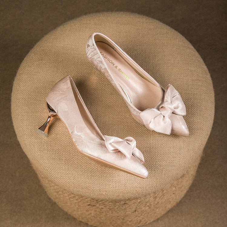 Damen elegante Pumps mit dekorativem Schleifenakzent