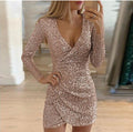 Damen Funkelndes Partykleid mit figuroptimierendem Schnitt und V-Ausschnitt EB