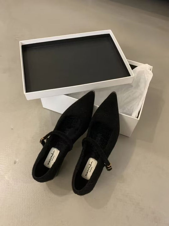 Damen elegante Ballerina-Schuhe mit modischem Riemchen und komfortabler Innensohle R&B