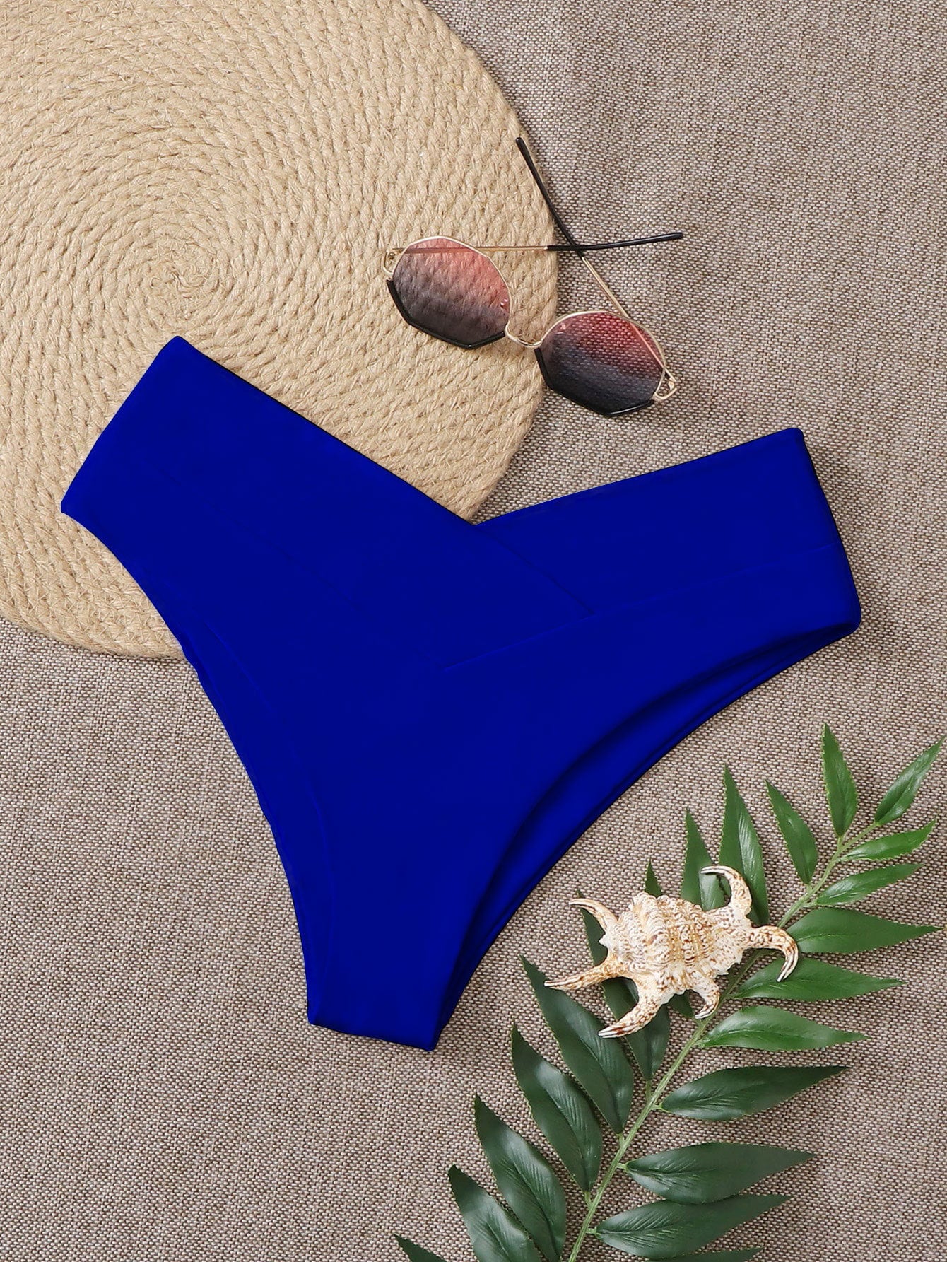 Damen Hochtaillierter Bikiniunterteil R&B