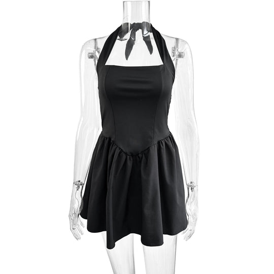 Damen Hochgeschlossenes Minikleid mit voluminösem Rock R&B