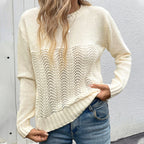 Damen Strickpullover mit raffiniertem Wellenmuster sowie hoher Flexibilität R&B