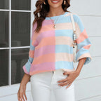 R&B | Farbiger Gestreifter Strickpullover Mit Stil