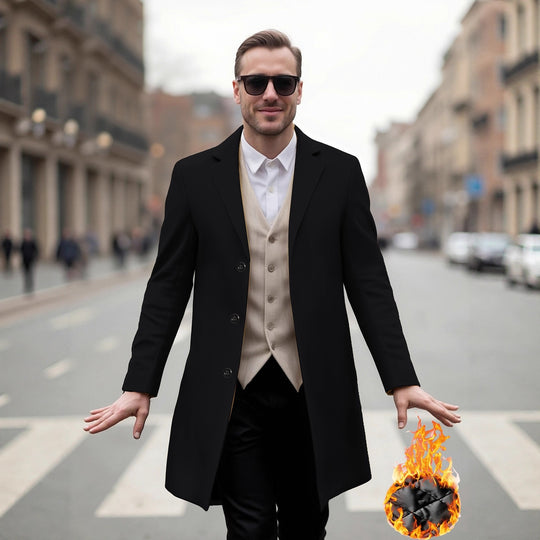 Herren eleganter Langmantel mit modernem Schnitt und optimalem Tragekomfort R&B