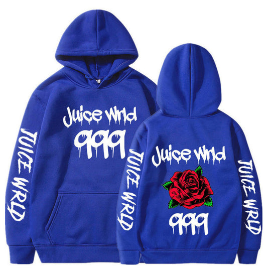 Damen Kapuzenpullover mit auffälligem Grafikdesign und romantischem Rosenmotiv R&B