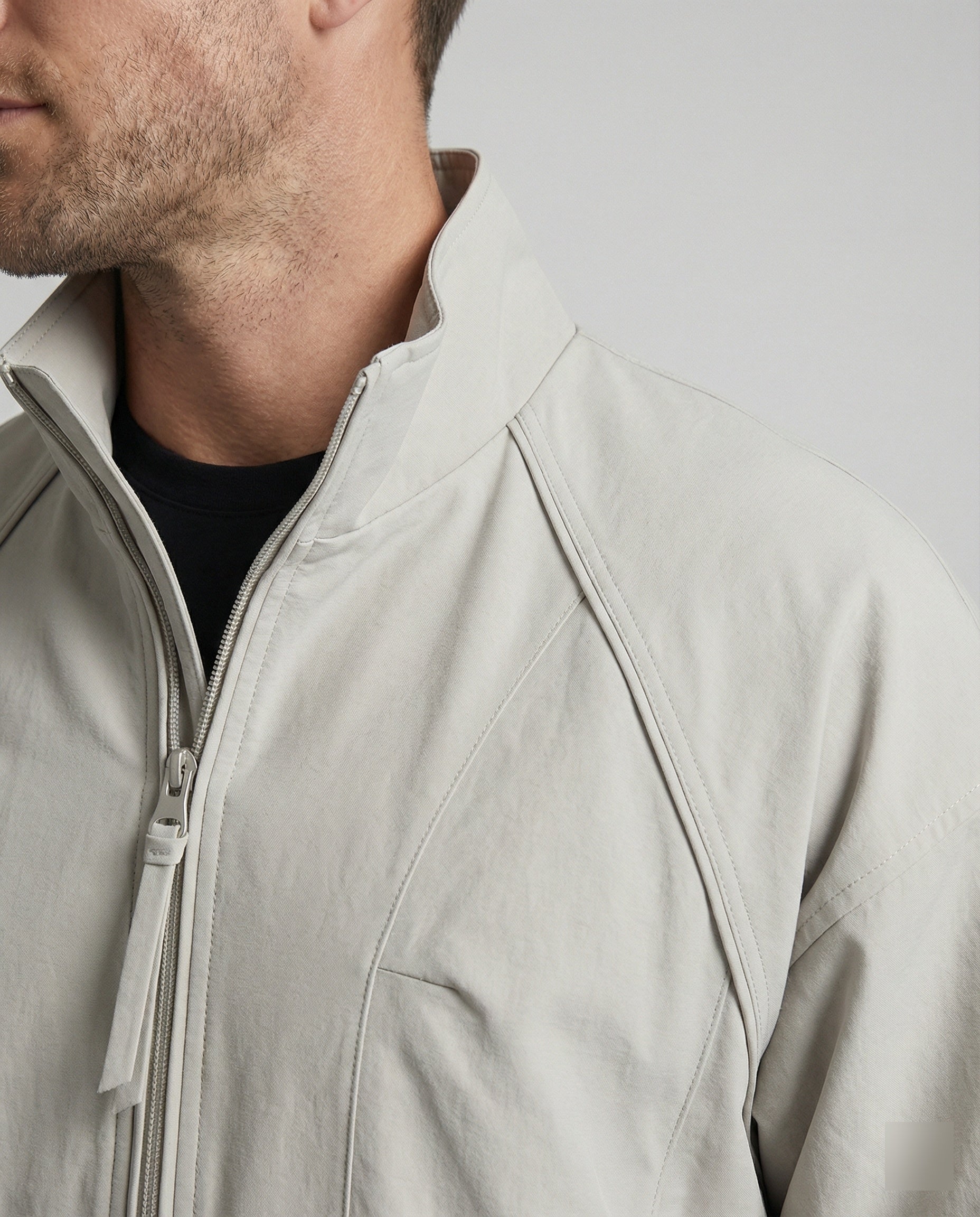 Herren leichter funktionaler Blouson mit Raglanärmeln, Zweiwege-Reißverschluss und Kordelzugsaum R&B