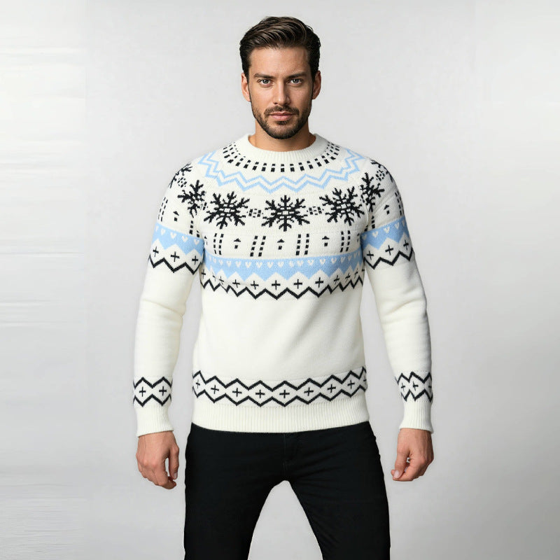 Herren Strickpullover mit winterlichem Muster R&B