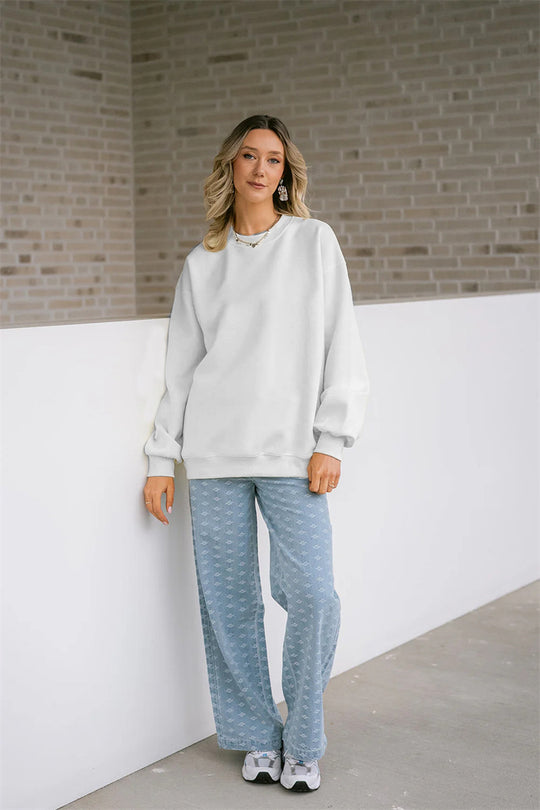 Damen komfortabler Sweater und weit geschnittene Pants Set R&B