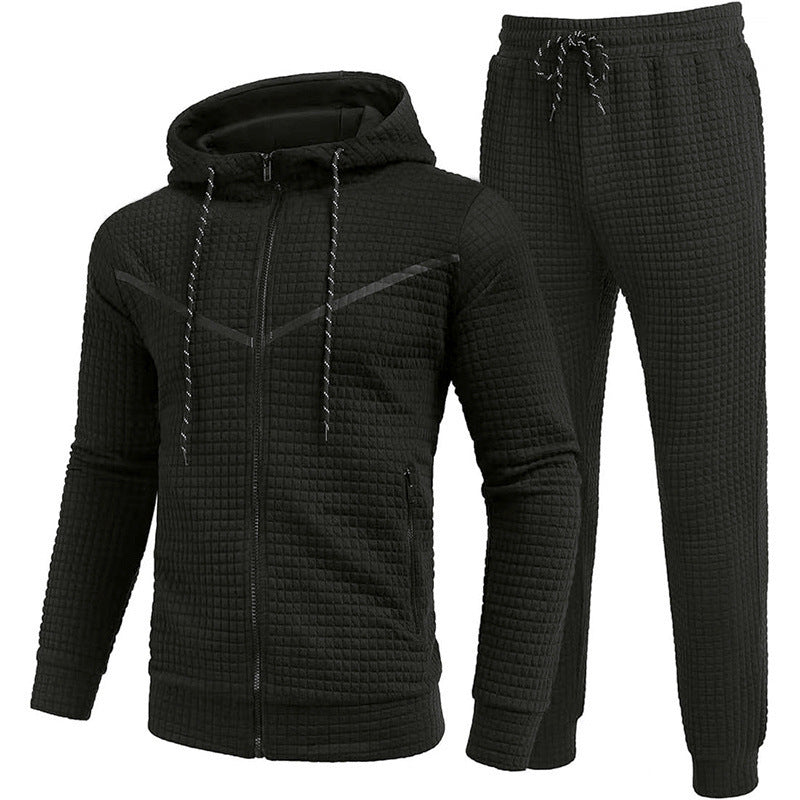 Herren Fleece-Jogginganzug mit strukturiertem Design R&B