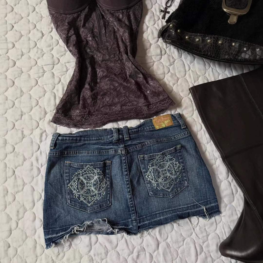 Damen Jeans-Shorts im Vintage-Stil R&B