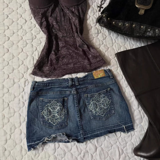 Damen Jeans-Shorts im Vintage-Stil R&B