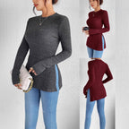 Damen Langärmliges Rippstrickoberteil R&B