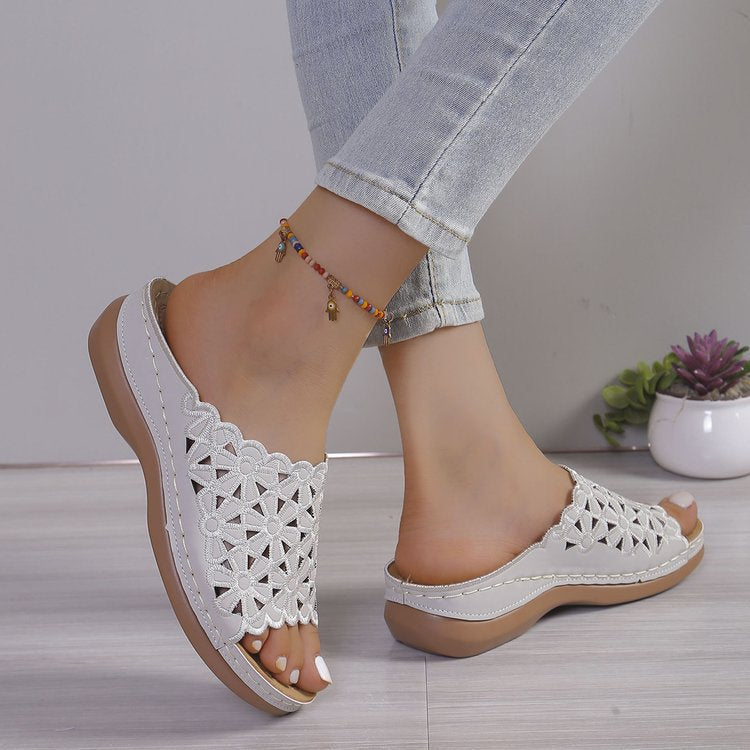 Damen Sandalen mit floraler Spitze R&B