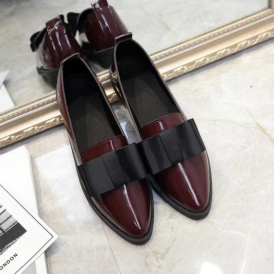 Damen Ballerinas aus Hochglanz-Leder mit eleganter Schleifen-Applikation R&B
