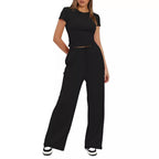 Damen Lässiges Lounge-Set mit weitem Oberteil und bequemen Hosen R&B