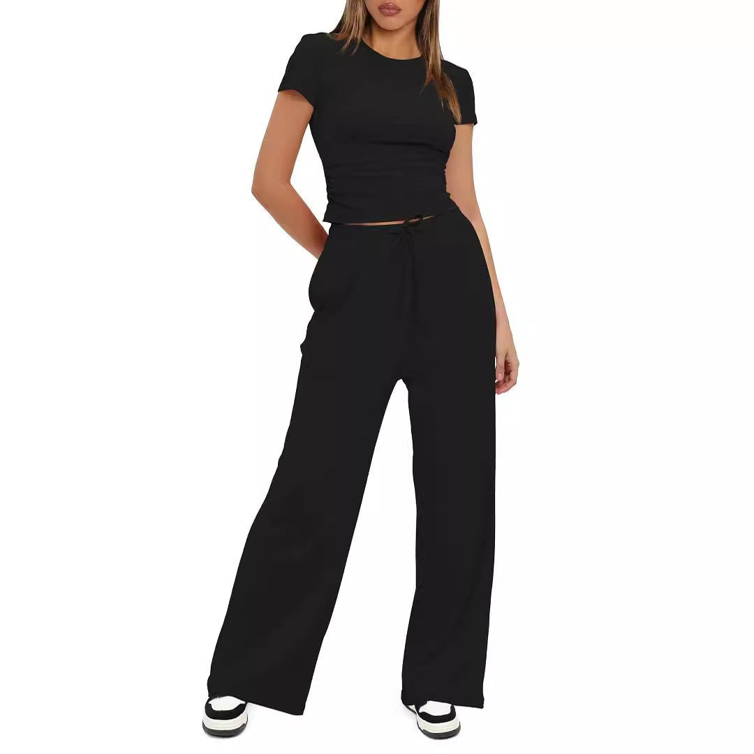 Damen Lässiges Lounge-Set mit weitem Oberteil und bequemen Hosen R&B