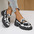 Damen Trendige Mokassin-Schuhe mit auffälligem ZR&Bra-Druck und komfortabler Sohle R&B