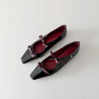 Damen Ballerinas mit schimmernder Metallic-Oberfläche und verspieltem Schleifendetail